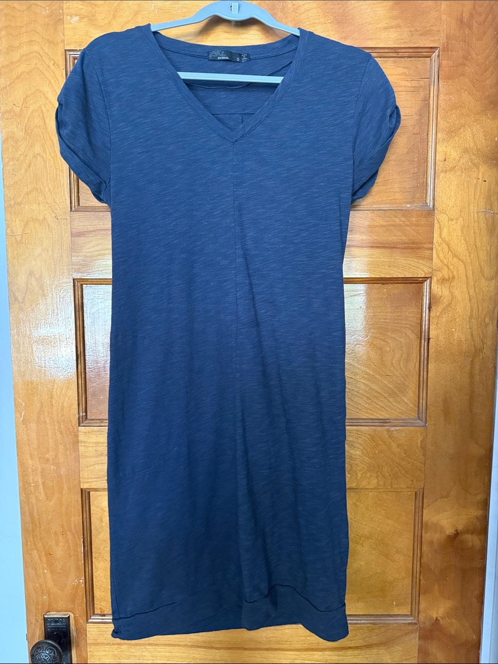Prana Navy V-Neck Midi Dress